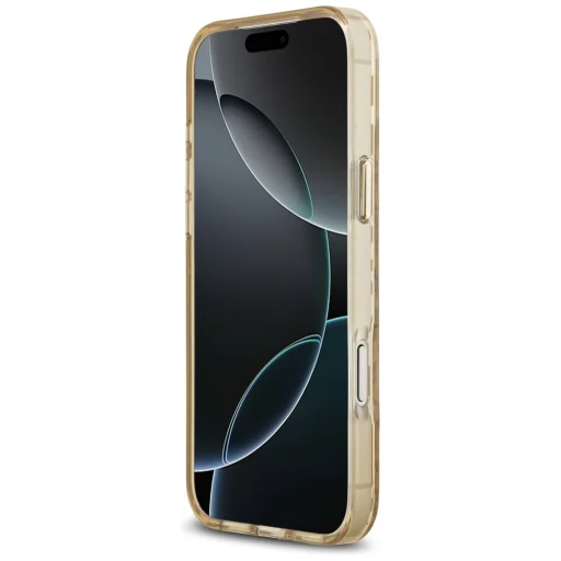 Apple iPhone 18 Pro Max / iPhone 17 Pro Max hnedý Guess IML Leopard Glitter Triangle Logo MagSafe pevný kryt - 5