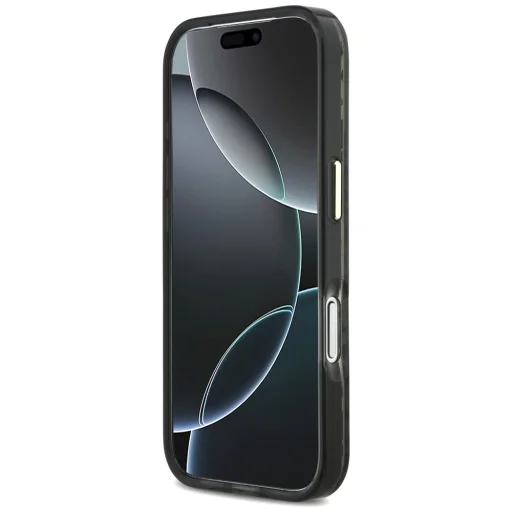 iPhone 18 Pro / iPhone 17 Pro čierny Guess IML Leopard Glitter Triangle Logo MagSafe pevný kryt - 5