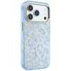 iPhone 18 Pro / 17 Pro modré puzdro Guess IML Leopard Glitter Triangle Logo MagSafe thumbnail