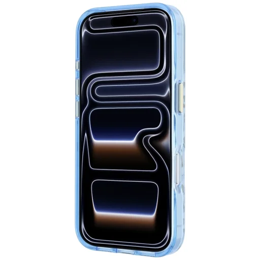 iPhone 18 Pro / 17 Pro modré puzdro Guess IML Leopard Glitter Triangle Logo MagSafe - 5