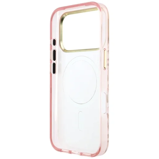  iPhone 18 Pro Max / iPhone 17 Pro Max rózsaszín Guess IML Leopard Glitter Triangle Logo MagSafe keménytok - 7