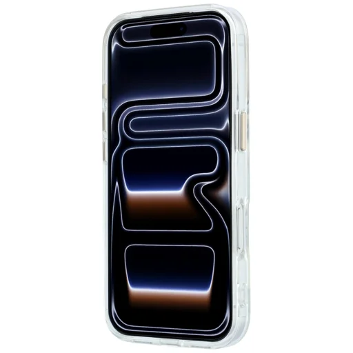  iPhone 18 Pro / 17 Pro átlátszó Guess IML Ring Stand 360 Script Metal Logo MagSafe tok - 3