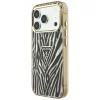 Apple iPhone 18 Pro / iPhone 17 Pro zlatý Guess IML Zebra Glitter Triangle Logo MagSafe kryt thumbnail