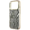 Apple iPhone 18 Pro / iPhone 17 Pro zlatý Guess IML Zebra Glitter Triangle Logo MagSafe kryt thumbnail