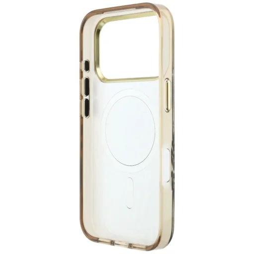  iPhone 18 Pro Max / iPhone 17 Pro Max arany Guess IML Zebra Glitter Triangle Logo MagSafe tok - 7