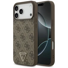  Apple iPhone 18 Pro Max / 17 Pro Max barna Guess Leather 4G Triangle Strass MagSafe bőrtok