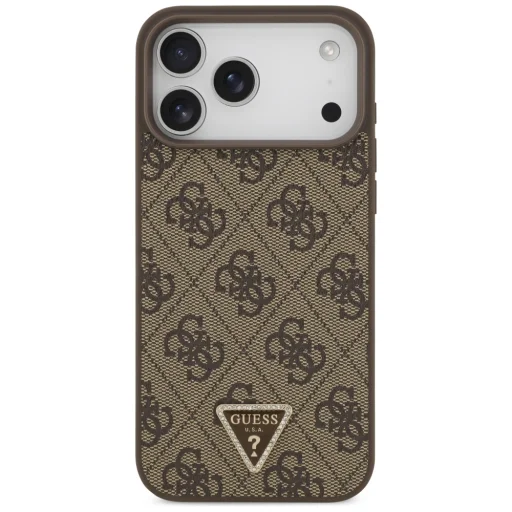  Apple iPhone 18 Pro Max / 17 Pro Max barna Guess Leather 4G Triangle Strass MagSafe bőrtok - 3