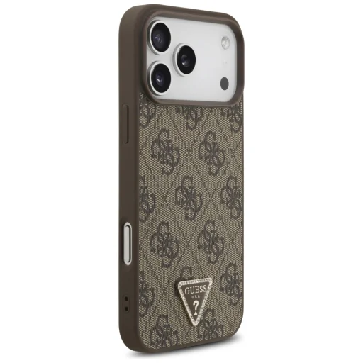  Apple iPhone 18 Pro Max / 17 Pro Max barna Guess Leather 4G Triangle Strass MagSafe bőrtok - 4