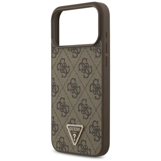  Apple iPhone 18 Pro Max / 17 Pro Max barna Guess Leather 4G Triangle Strass MagSafe bőrtok - 6