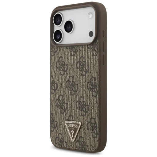  Apple iPhone 18 Pro Max / 17 Pro Max barna Guess Leather 4G Triangle Strass MagSafe bőrtok - 2