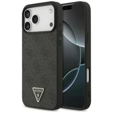  iPhone 18 Pro Max / 17 Pro Max fekete Guess Leather 4G Triangle Strass MagSafe tok