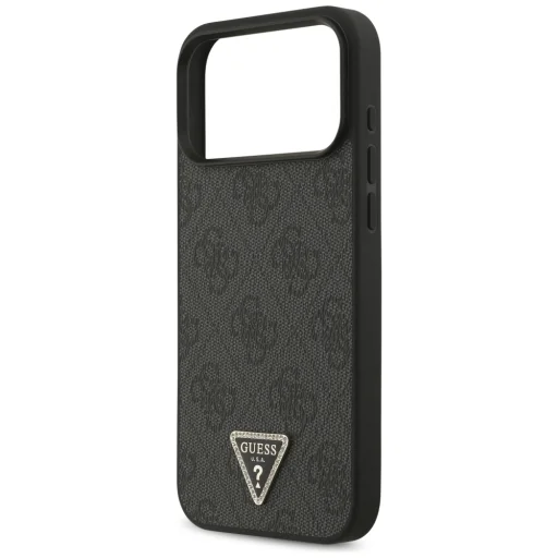  iPhone 18 Pro Max / 17 Pro Max fekete Guess Leather 4G Triangle Strass MagSafe tok - 6