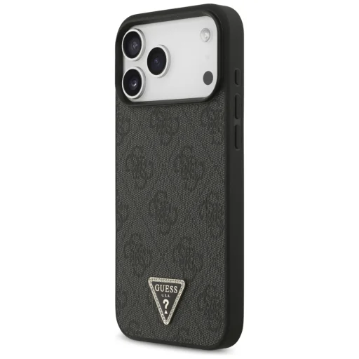  iPhone 18 Pro Max / 17 Pro Max fekete Guess Leather 4G Triangle Strass MagSafe tok - 2