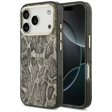 Hnedé puzdro Guess Python Pattern MagSafe pre iPhone 18 Pro / 17 Pro
