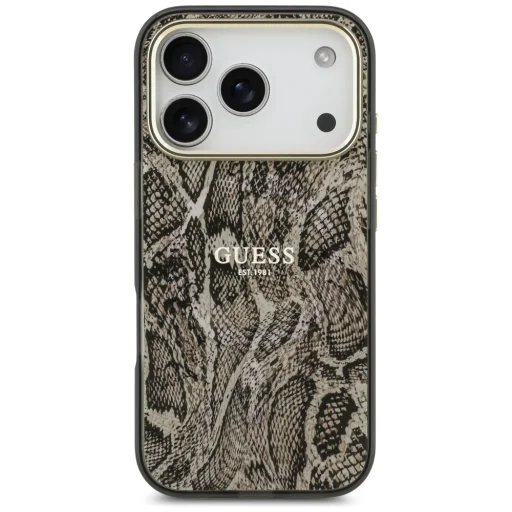 Hnedé puzdro Guess Python Pattern MagSafe pre iPhone 18 Pro / 17 Pro - 3