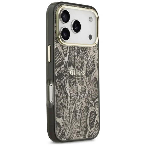 Hnedé puzdro Guess Python Pattern MagSafe pre iPhone 18 Pro / 17 Pro - 4