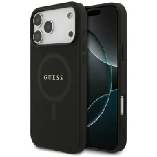  iPhone 18 Pro Max / 17 Pro Max fekete Guess Saffiano Classic Logo MagSafe tok