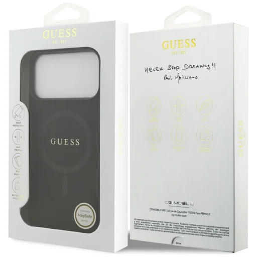  iPhone 18 Pro Max / 17 Pro Max fekete Guess Saffiano Classic Logo MagSafe tok - 8