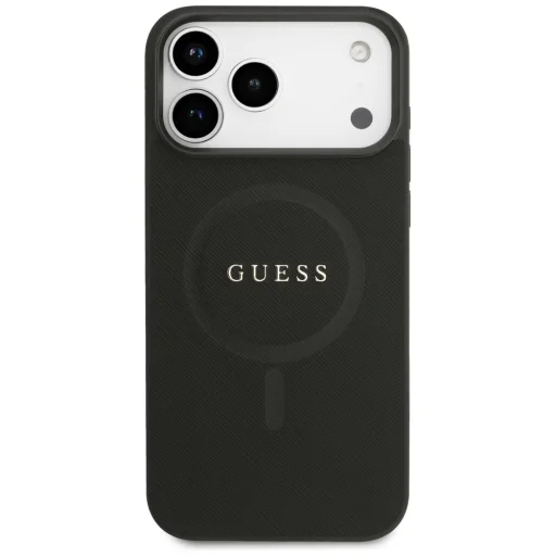  iPhone 18 Pro Max / 17 Pro Max fekete Guess Saffiano Classic Logo MagSafe tok - 3