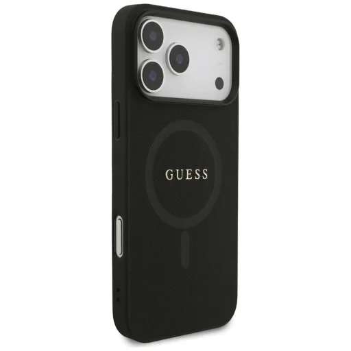 iPhone 18 Pro Max / 17 Pro Max fekete Guess Saffiano Classic Logo MagSafe tok - 4