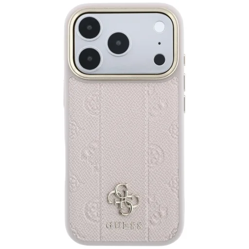 iPhone 18 Pro Max / 17 Pro Max rózsaszín Guess Stripe Peony 4G Logo MagSafe tok - 3