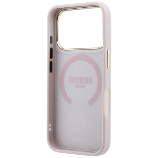  iPhone 18 Pro Max / 17 Pro Max rózsaszín Guess Stripe Peony 4G Logo MagSafe tok - 7