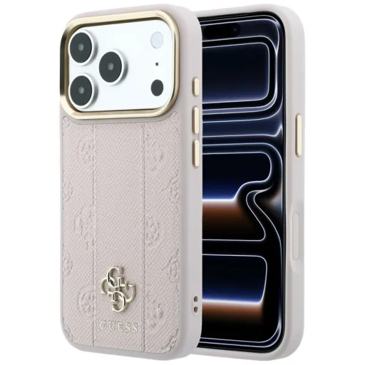  iPhone 18 Pro Max / 17 Pro Max rózsaszín Guess Stripe Peony 4G Logo MagSafe tok - 1