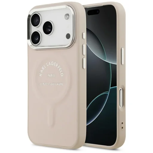 iPhone 18 Pro Max / 17 Pro Max ružové Karl Lagerfeld Karl Embossed Open Ring RSG Logo MagSafe puzdro - 1