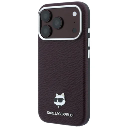 Apple iPhone 18 Pro / 17 Pro bordové puzdro Karl Lagerfeld Grained Choupette Head Metal MagSafe - 2