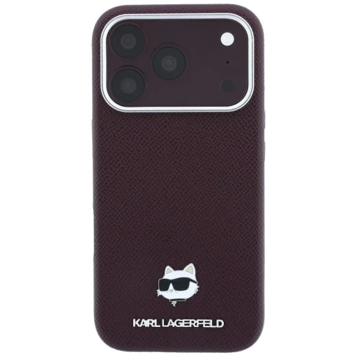 Apple iPhone 18 Pro / 17 Pro bordové puzdro Karl Lagerfeld Grained Choupette Head Metal MagSafe - 3