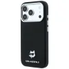 iPhone 18 Pro / 17 Pro čierne Karl Lagerfeld Grained Choupette Head Metal MagSafe puzdro thumbnail