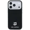 iPhone 18 Pro / 17 Pro čierne Karl Lagerfeld Grained Choupette Head Metal MagSafe puzdro thumbnail