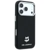 iPhone 18 Pro / 17 Pro čierne Karl Lagerfeld Grained Choupette Head Metal MagSafe puzdro thumbnail