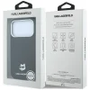 iPhone 18 Pro / 17 Pro čierne Karl Lagerfeld Grained Choupette Head Metal MagSafe puzdro thumbnail