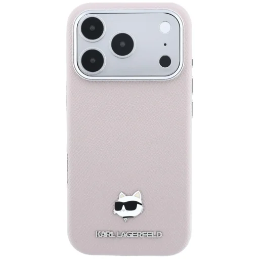  iPhone 18 Pro Max / 17 Pro Max rózsaszín Karl Lagerfeld Grained Choupette Head Metal MagSafe tok - 3