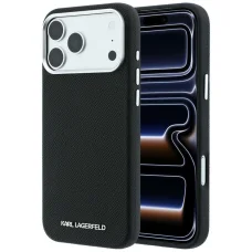 Apple iPhone 18 Pro Max és iPhone 17 Pro Max fekete Karl Lagerfeld Grained Elongated Logo MagSafe tok