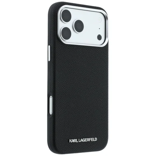  Apple iPhone 18 Pro Max és iPhone 17 Pro Max fekete Karl Lagerfeld Grained Elongated Logo MagSafe tok - 4
