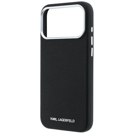  Apple iPhone 18 Pro Max és iPhone 17 Pro Max fekete Karl Lagerfeld Grained Elongated Logo MagSafe tok - 6