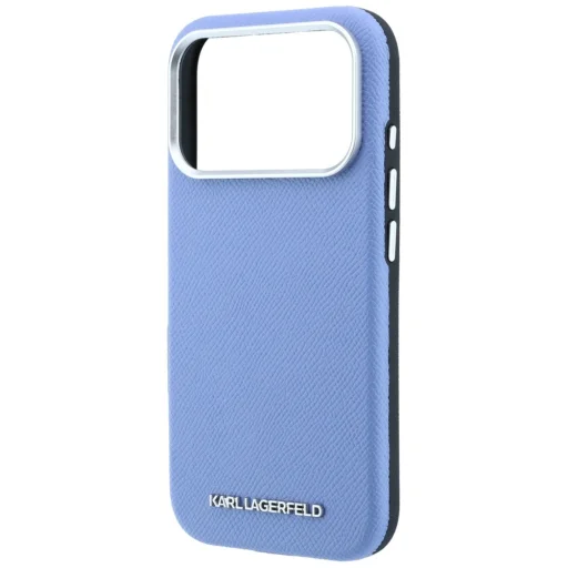 iPhone 18 Pro / 17 Pro modrý Karl Lagerfeld zrnitý kryt s predĺženým logom MagSafe - 6