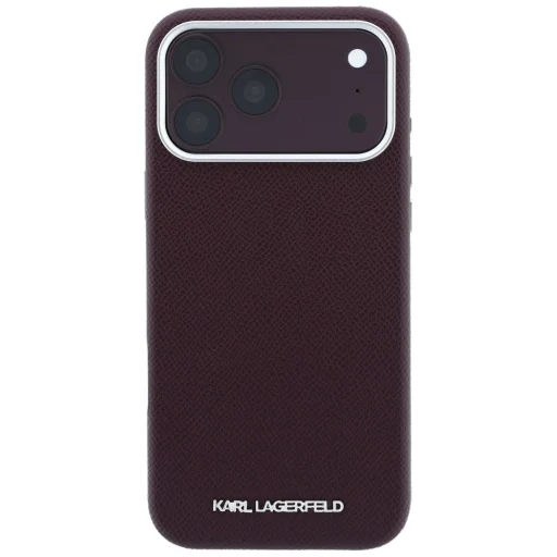 Apple iPhone 18 Pro Max / 17 Pro Max Bordó Karl Lagerfeld Szemcsés Hosszúkás Logó MagSafe tok - 3