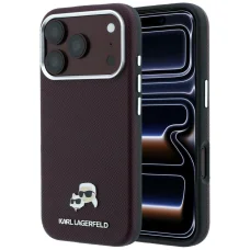  iPhone 18 Pro Max / 17 Pro Max bordó Karl Lagerfeld Grained Heads Metal MagSafe tok