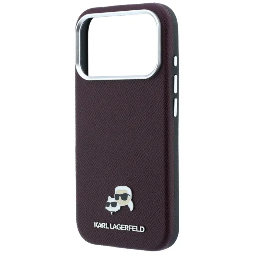  iPhone 18 Pro Max / 17 Pro Max bordó Karl Lagerfeld Grained Heads Metal MagSafe tok - 6