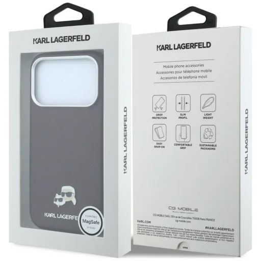  iPhone 18 Pro Max / 17 Pro Max bordó Karl Lagerfeld Grained Heads Metal MagSafe tok - 8