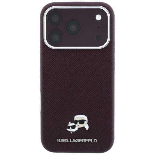  iPhone 18 Pro Max / 17 Pro Max bordó Karl Lagerfeld Grained Heads Metal MagSafe tok - 3