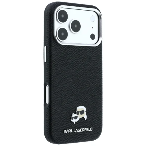  iPhone 18 Pro Max / 17 Pro Max fekete Karl Lagerfeld Grained Heads Metal MagSafe tok - 4