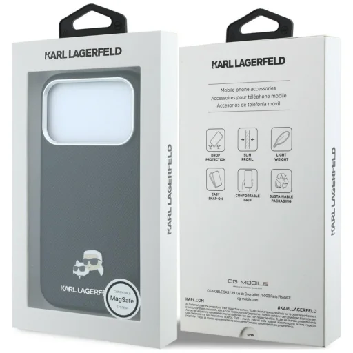  iPhone 18 Pro Max / 17 Pro Max fekete Karl Lagerfeld Grained Heads Metal MagSafe tok - 8