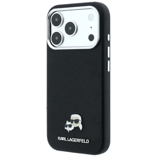  iPhone 18 Pro Max / 17 Pro Max fekete Karl Lagerfeld Grained Heads Metal MagSafe tok - 2