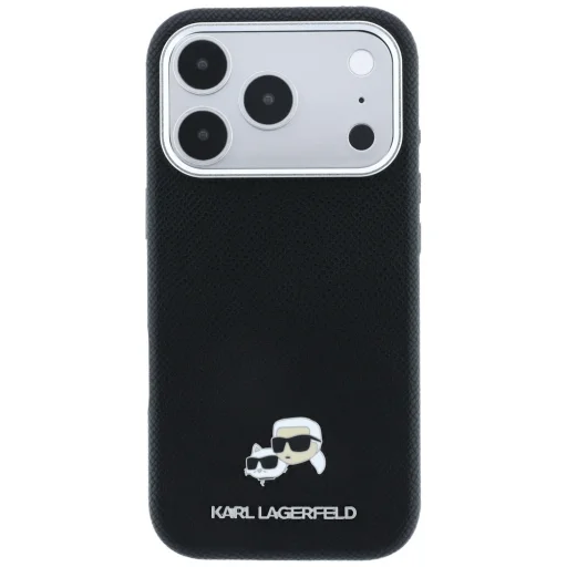 iPhone 18 Pro Max / 17 Pro Max fekete Karl Lagerfeld Grained Heads Metal MagSafe tok - 3