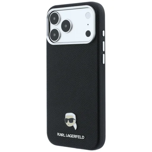 iPhone 18 Pro Max / 17 Pro Max čierne puzdro Karl Lagerfeld Grained Karl Head Metal MagSafe - 2