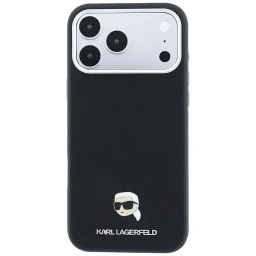 iPhone 18 Pro Max / 17 Pro Max čierne puzdro Karl Lagerfeld Grained Karl Head Metal MagSafe - 3